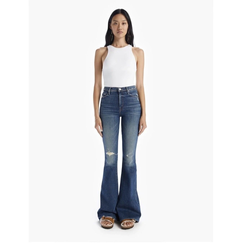 NWT Mother Superior The Super Cruiser in Born To Bite Flare Jeans 25 x 34